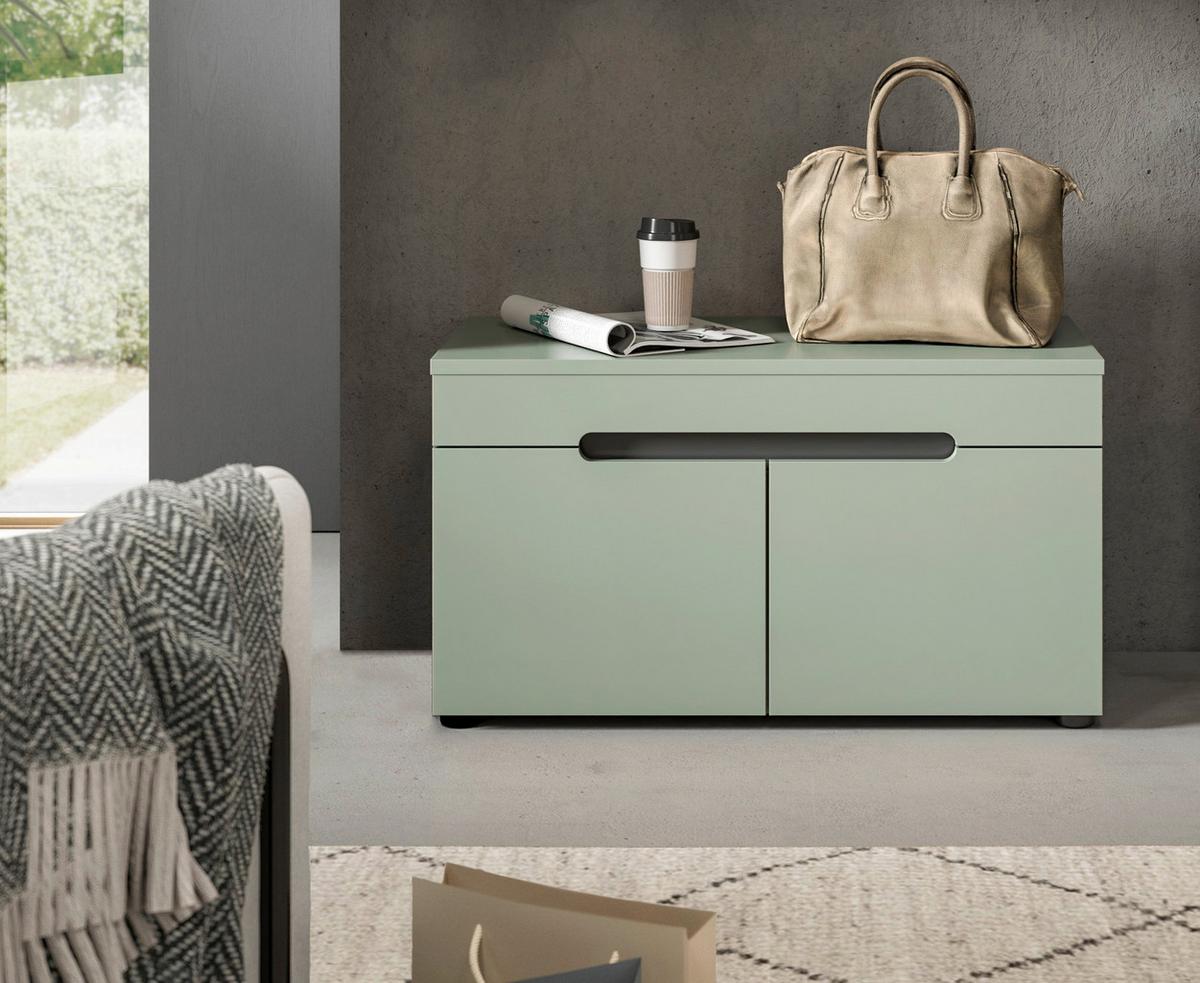 Garderobna Klop Canu, Sivozelena - črna, Design, umetna masa/leseni material (80/45/37cm) - Livetastic