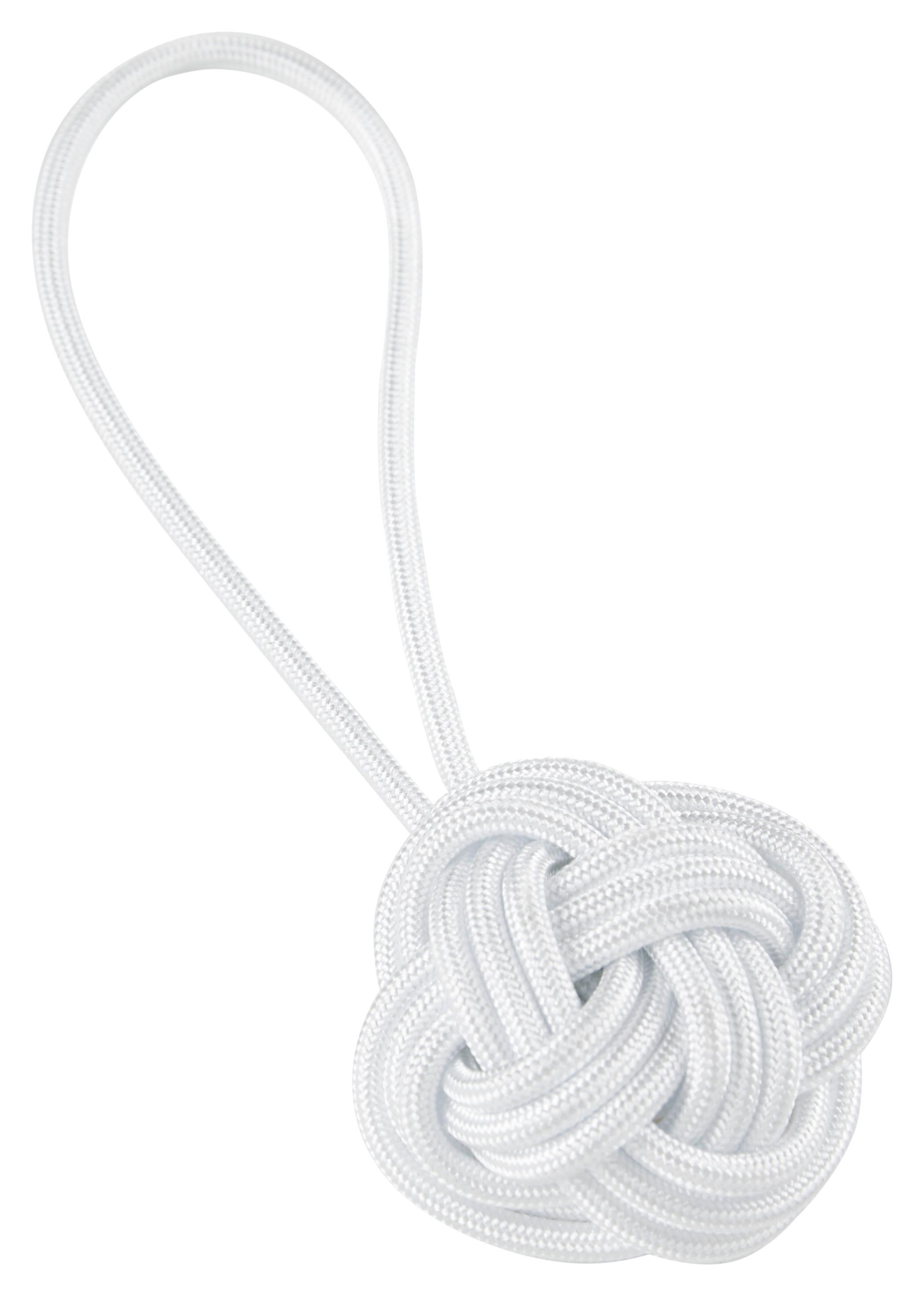 Raffhalter Knoten in Weiß - Weiß, Holz/Textil (5cm) - Based
