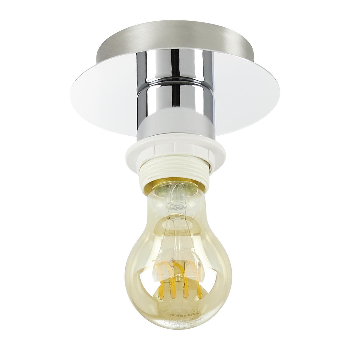 Deckenleuchte Lara max. 60 Watt - Silberfarben, Metall (16/18cm) - Modern Living