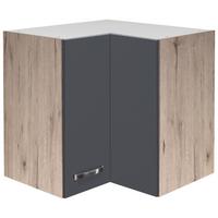 Eckoberschrank Shadow ca. 60x54x32 cm Grau/Eiche - Edelstahlfarben/Dunkelgrau, MODERN, Holzwerkstoff/Metall (60/54/32cm) - FlexWell