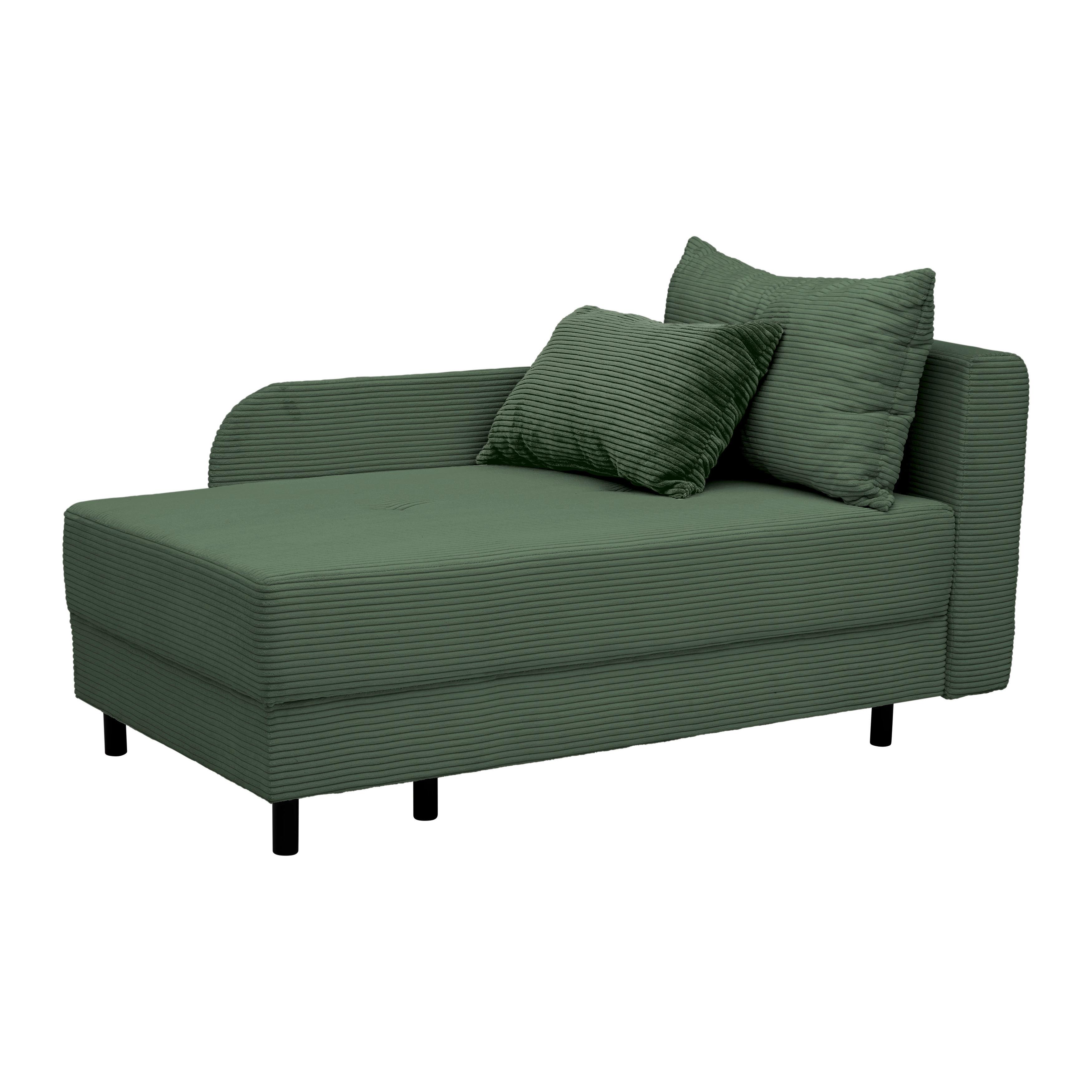 Liege Nova Olivgrün - Schwarz/Olivgrün, MODERN, Holz/Textil (145/62/85cm) - Mömax