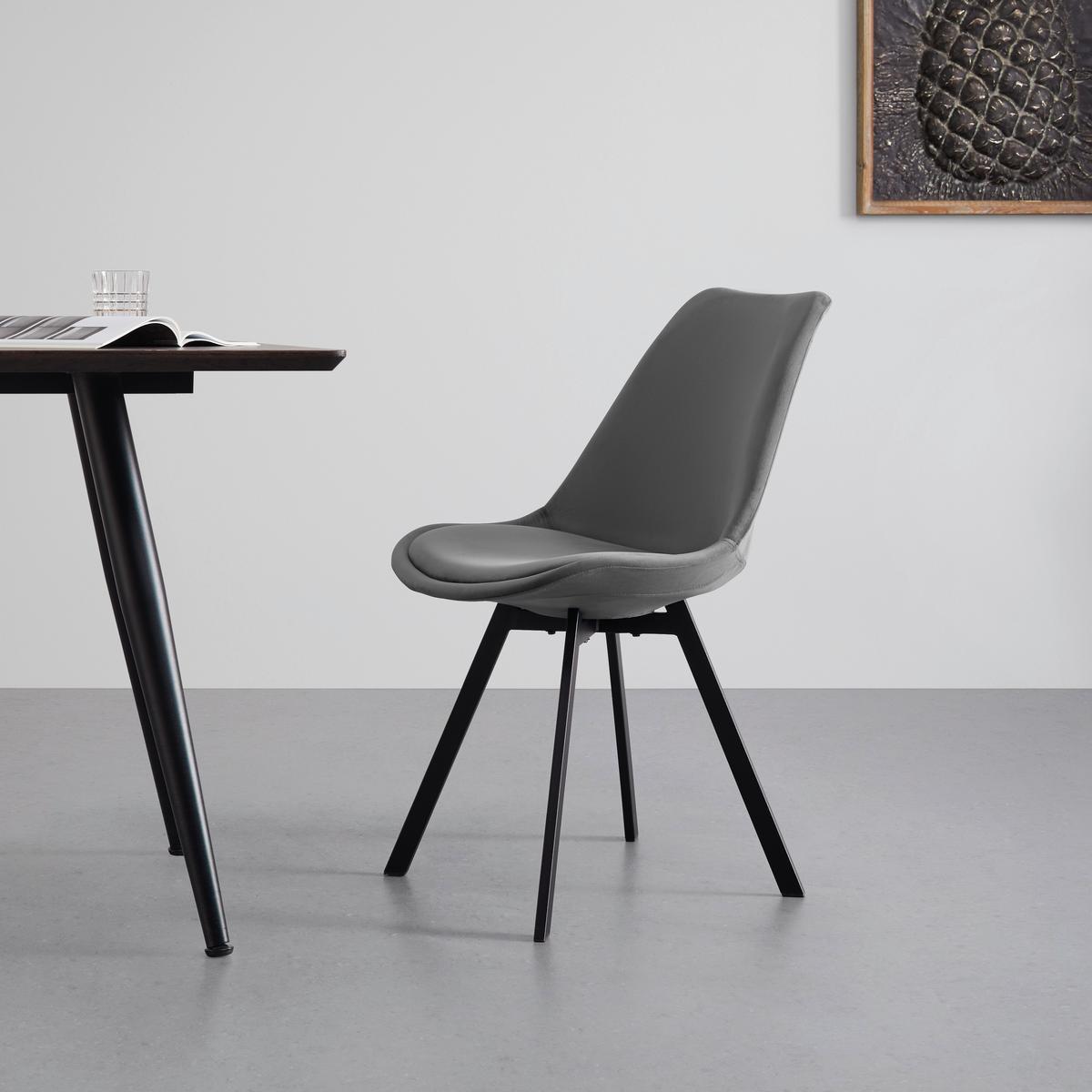KRZESŁO MIA - ciemnoszary/czarny, Modern, metal/tkanina (45/84/55cm) - Bessagi Home
