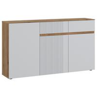 Široka Komoda Manilla, Barva Hrasta, Svetlo Siva - črna/barve hrasta, Konvencionalno, umetna masa/leseni material (150/88,3/40cm)