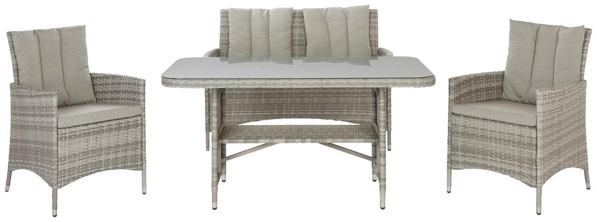 Loungegarnitur Marge in Grau - Grau, Modern, Glas/Kunststoff (262/129/88cm) - Mömax
