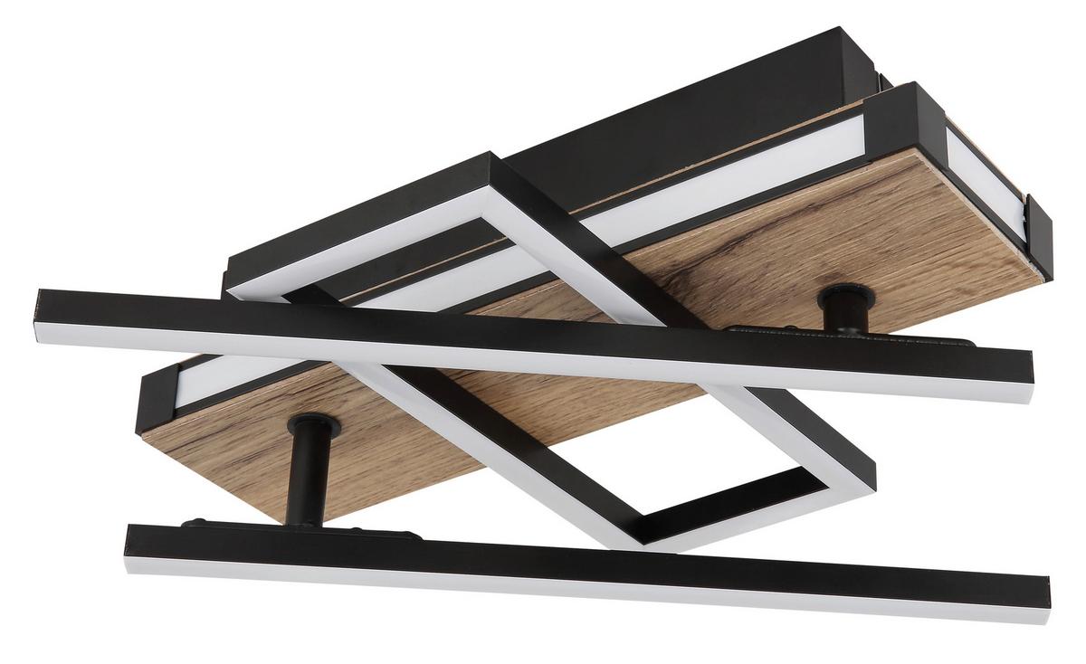 Stropna Led-svetilka Colli, S Sijalko - črna/temno rjava, Design, kovina/umetna masa (68/46/12cm) - Globo