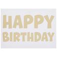 Postkarte Happy Birthday - Goldfarben/Weiß, Papier (14,8/10,5cm) Postkarte Happy Birthday - Goldfarben/Weiß, Papier (14,8/10,5cm)