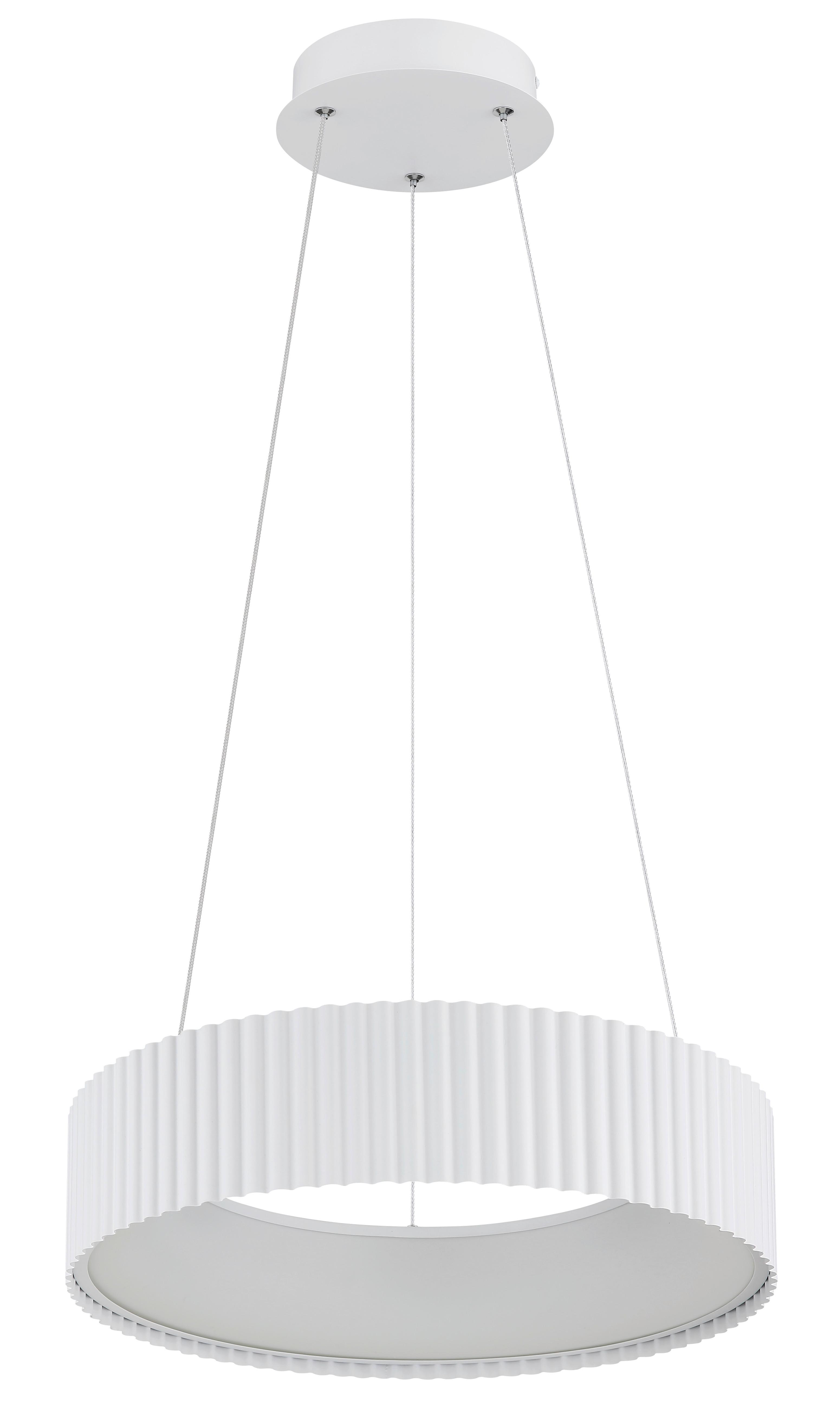 LED-HÄNGELEUCHTE 15924W KEMP - Weiss/Transparent, Basics, Kunststoff/Metall (46/12cm) - Globo