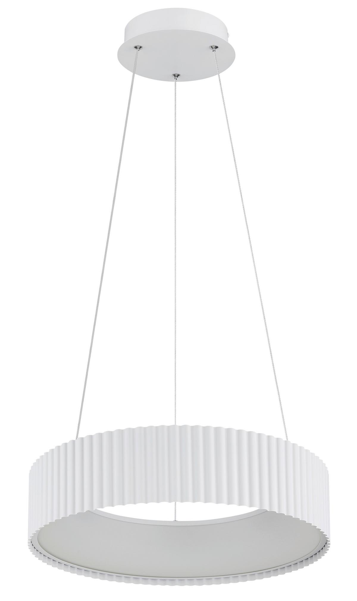 LED-HÄNGELEUCHTE 15924W KEMP - Weiss/Transparent, Basics, Kunststoff/Metall (46/12cm) - Globo