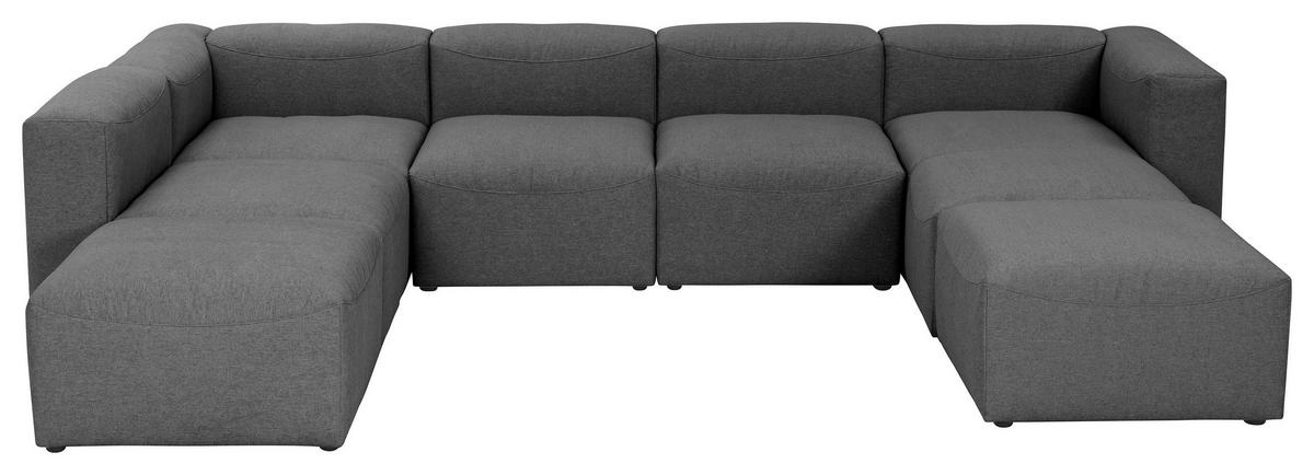 WOHNLANDSCHAFT LENA - Anthrazit, Design, Kunststoff/Textil (250/350/235cm) - Max Winzer