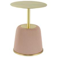 BEISTELLTISCH JOKAI 325 ROSA - Goldfarben/Rosa, Design, Holzwerkstoff/Textil (40/55cm) - Kayoom