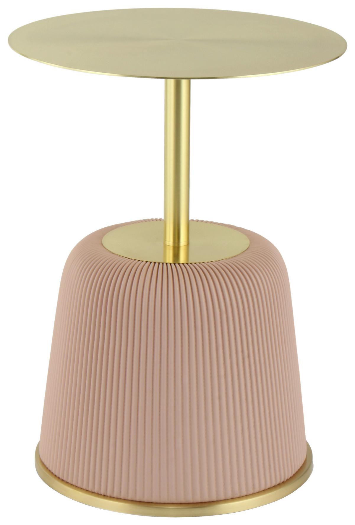 BEISTELLTISCH JOKAI 325 ROSA - Goldfarben/Rosa, Design, Holzwerkstoff/Textil (40/55cm) - Kayoom