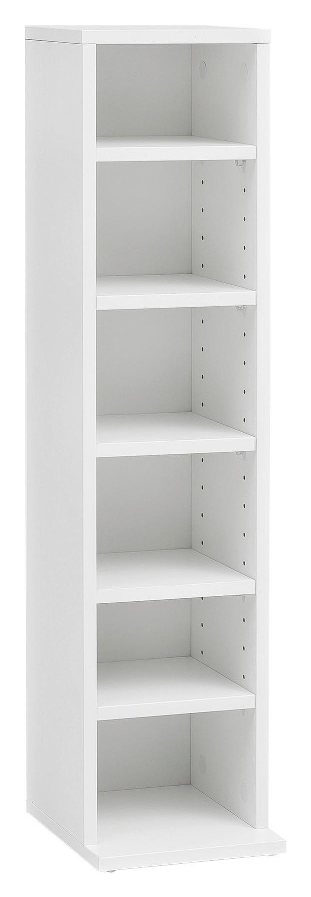 Regal Za Cd-je Cd-Regal - bela, Konvencionalno, leseni material (21/90/20cm) - MID.YOU