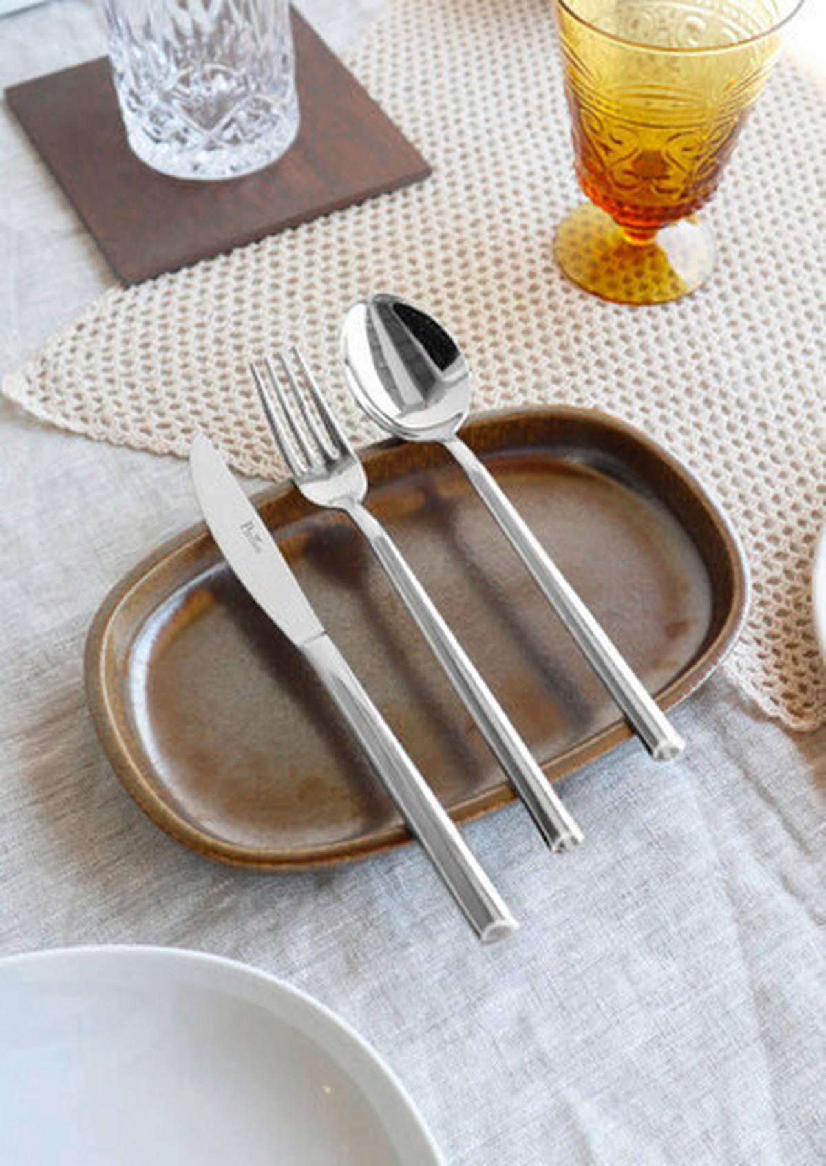 Jedilni Pribor Synthesis, 16-Delni - barve nerjavečega jekla, Basics, kovina (25,5/7/5,3cm) - Pintinox