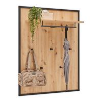 Garderobenpaneel Florenz Grau/Eiche Artisan - Eiche Artisan/Grau, MODERN, Holzwerkstoff/Metall (94/116/2,6cm) - Premium Living