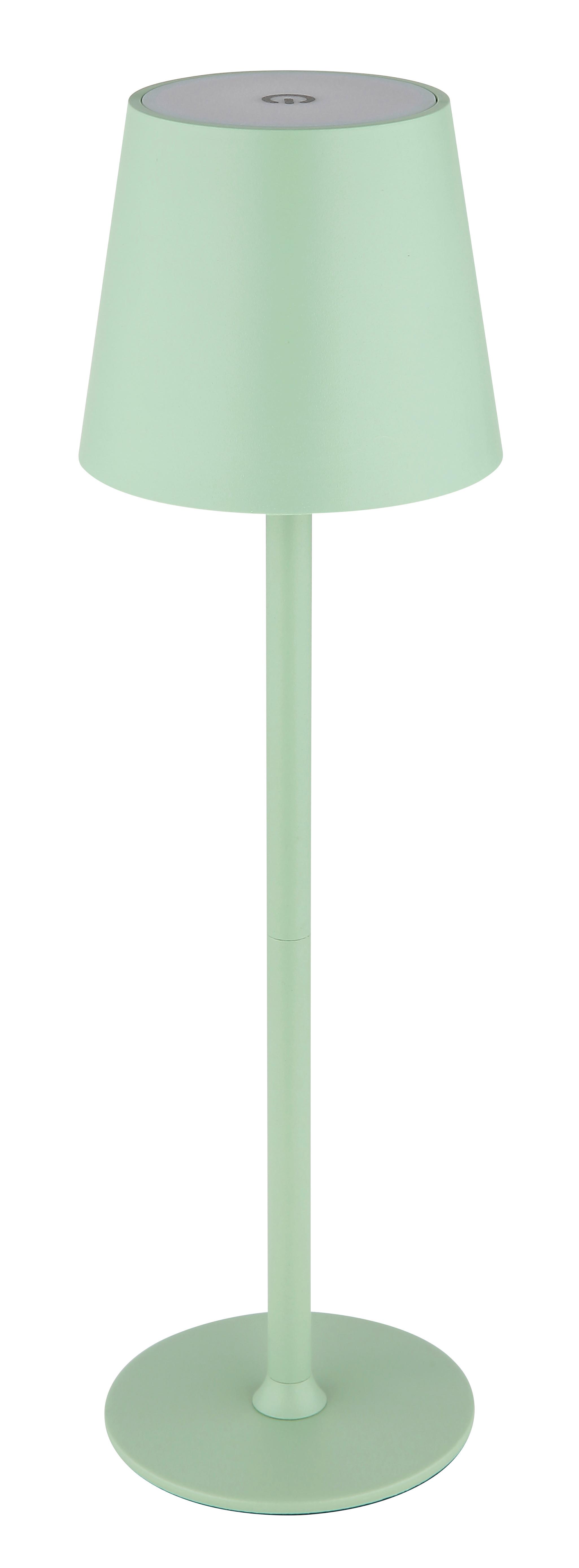 Akku-Tischleuchte Vannie Hellgrün max. 3 Watt - Weiss/Hellgrün, Trend, Kunststoff/Metall (10,6/36cm) - Globo
