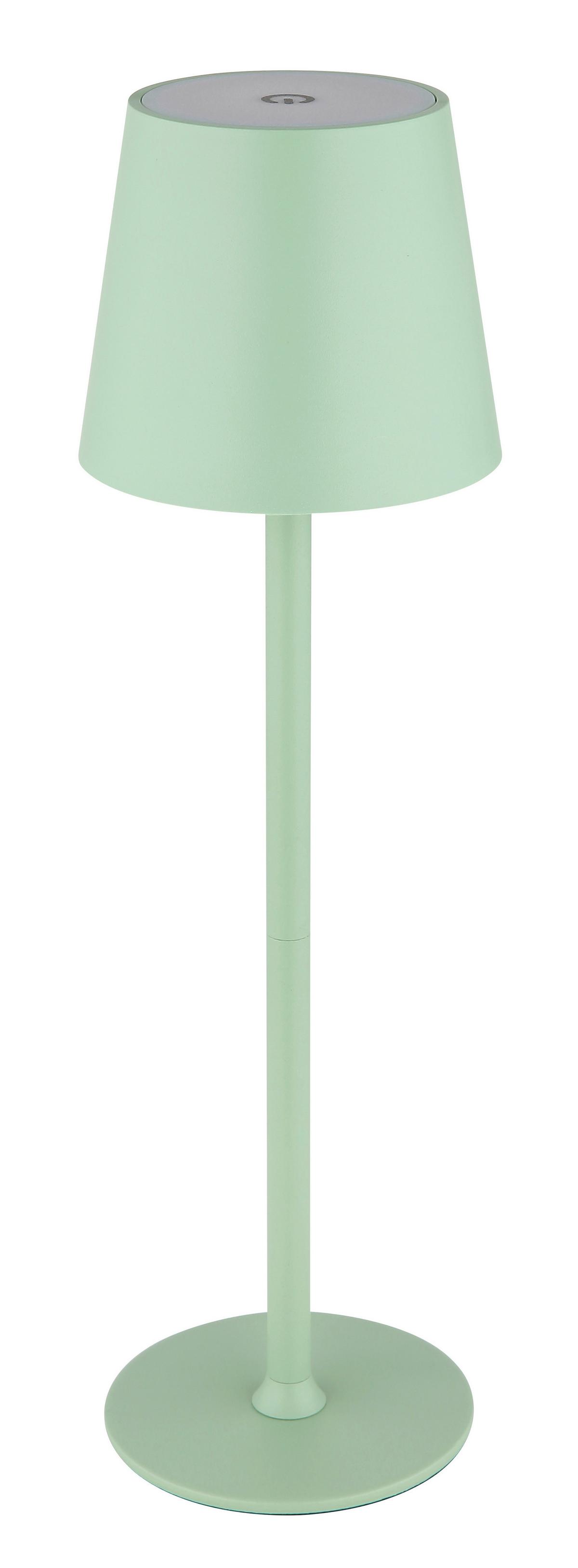 Akku-Tischleuchte Vannie Hellgrün max. 3 Watt - Weiss/Hellgrün, Trend, Kunststoff/Metall (10,6/36cm) - Globo
