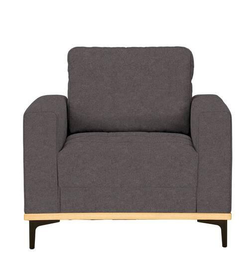 Sessel in Brau Metallfuss Schwarz - Dunkelgrau/Schwarz, Konventionell, Textil/Metall (96/87/92cm) - Zandiara