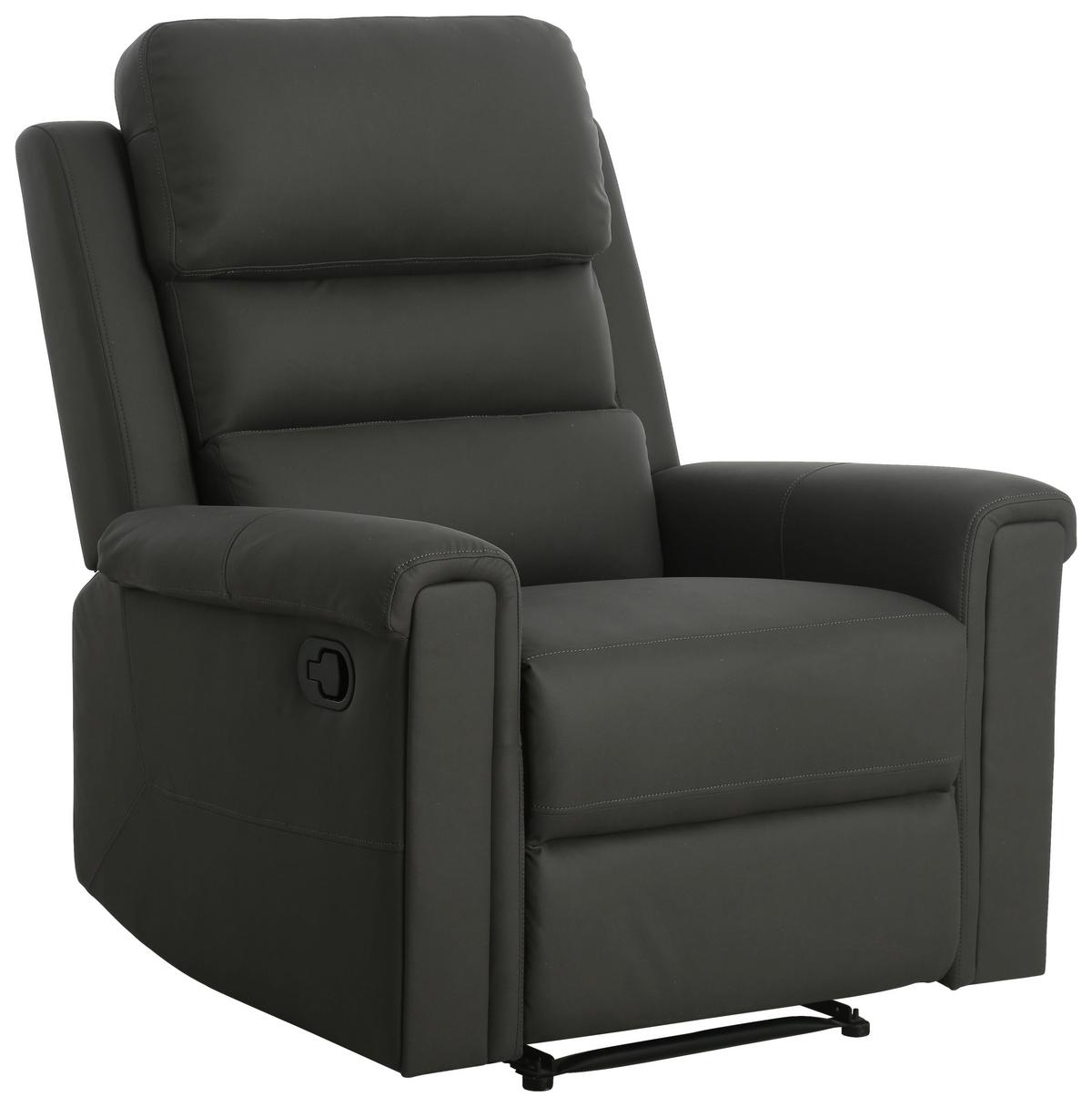 Tv-fotelj Trevo, Temno Siva - temno siva, Konvencionalno, kovina/tekstil (91/106/94cm) - P & B