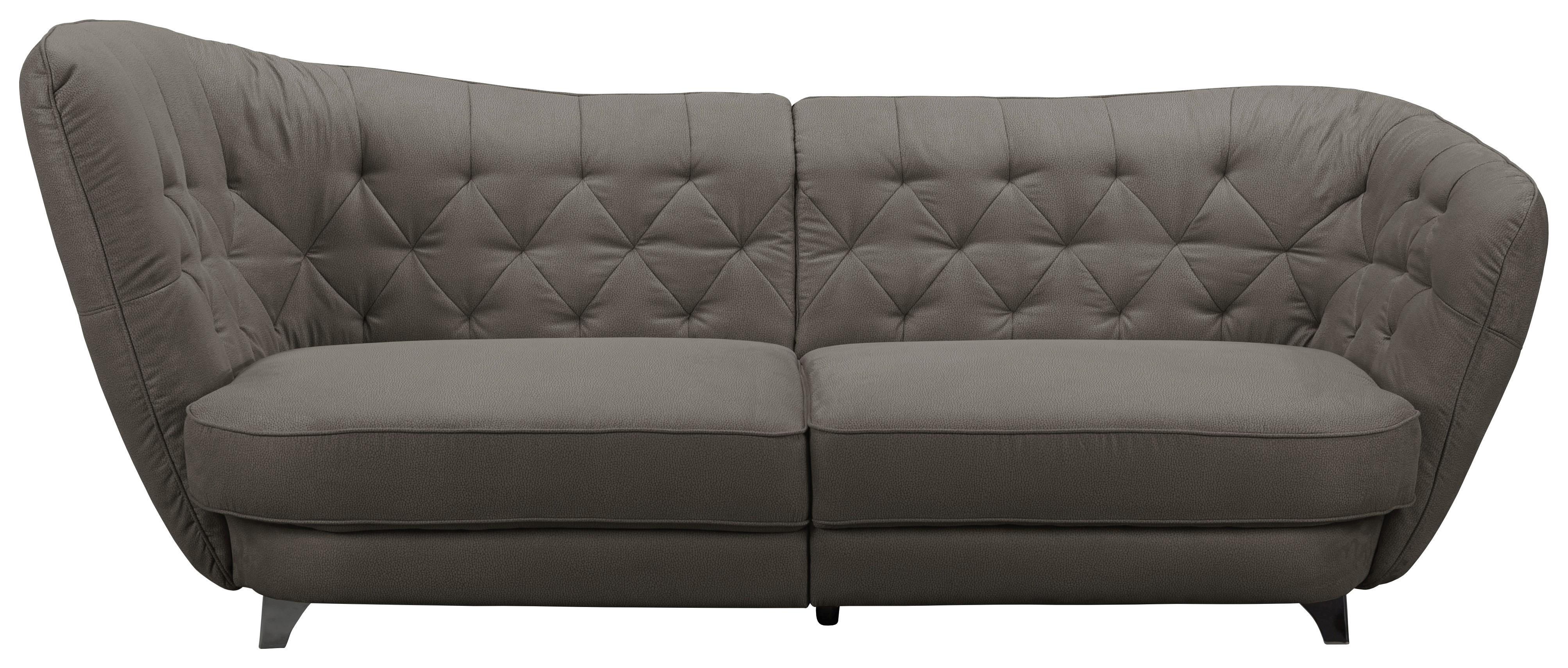 Megasofa "Retro" , dunkelbraun - Chromfarben/Dunkelbraun, MODERN, Textil/Metall (256/85/115cm) - MID.YOU