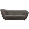 Megasofa "Retro" , dunkelbraun - Chromfarben/Dunkelbraun, MODERN, Textil/Metall (256/85/115cm) - MID.YOU