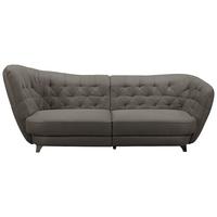 Megasofa "Retro" , dunkelbraun - Chromfarben/Dunkelbraun, MODERN, Textil/Metall (256/85/115cm) - MID.YOU