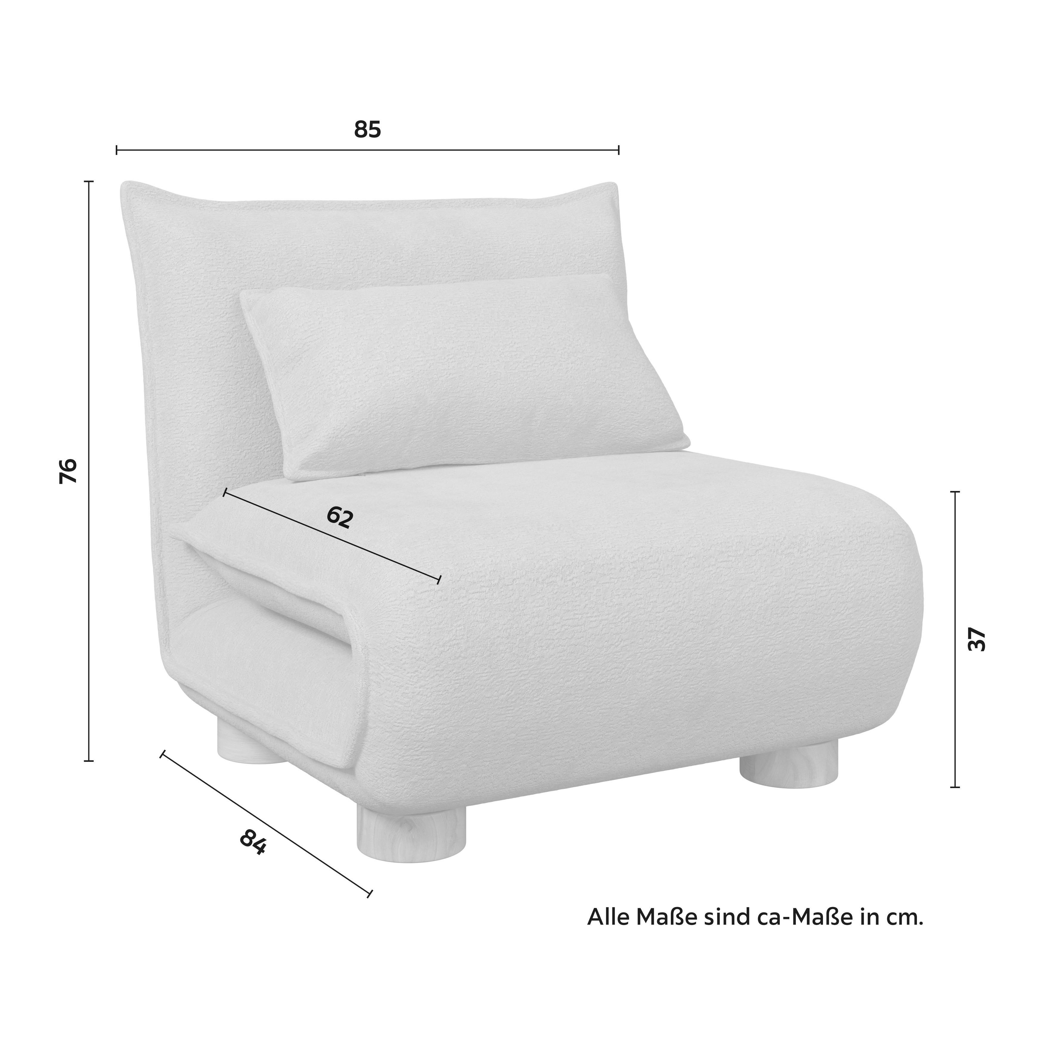 BÄDDFÅTÖLJ BELLA - beige/naturfärgad, Modern, metall/trä (85/76/84cm) - Bessagi Home
