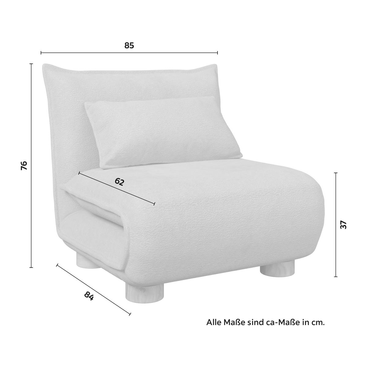 Schlafsessel Bella Beige Bouclé - Beige/Naturfarben, MODERN, Holz/Textil (85/76/84cm) - Bessagi Home