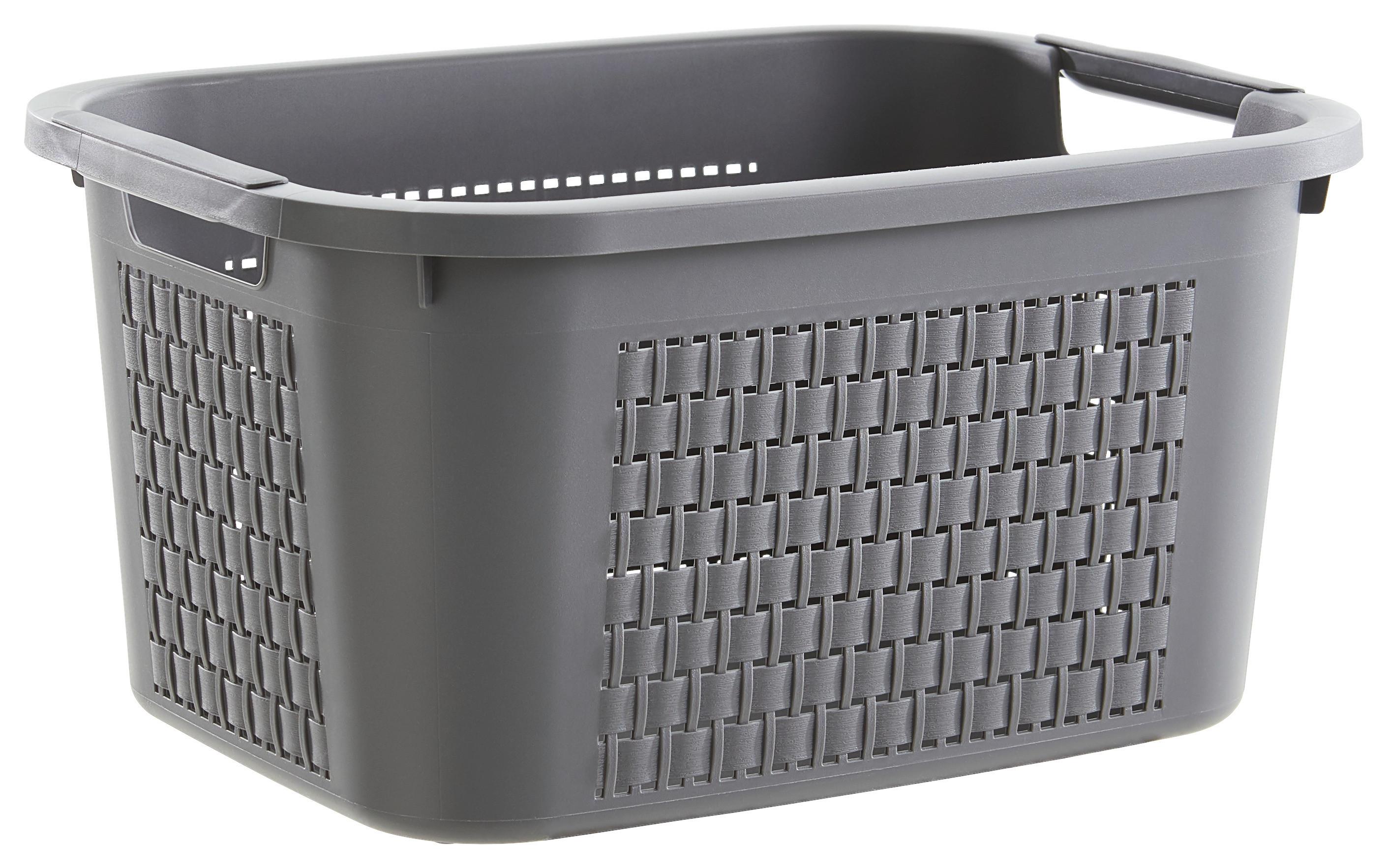 KOSZ NA PRANIE 1453008853 - antracytowy, Basics, tworzywo sztuczne (43,5/33,5/22,2cm) - Rotho