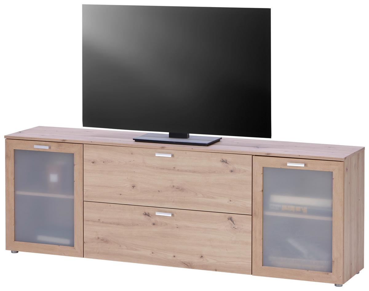 Tv Komoda Xeno - hrast Artisan, Moderno, staklo/drvni materijal (180/62/37cm) - Modern Living