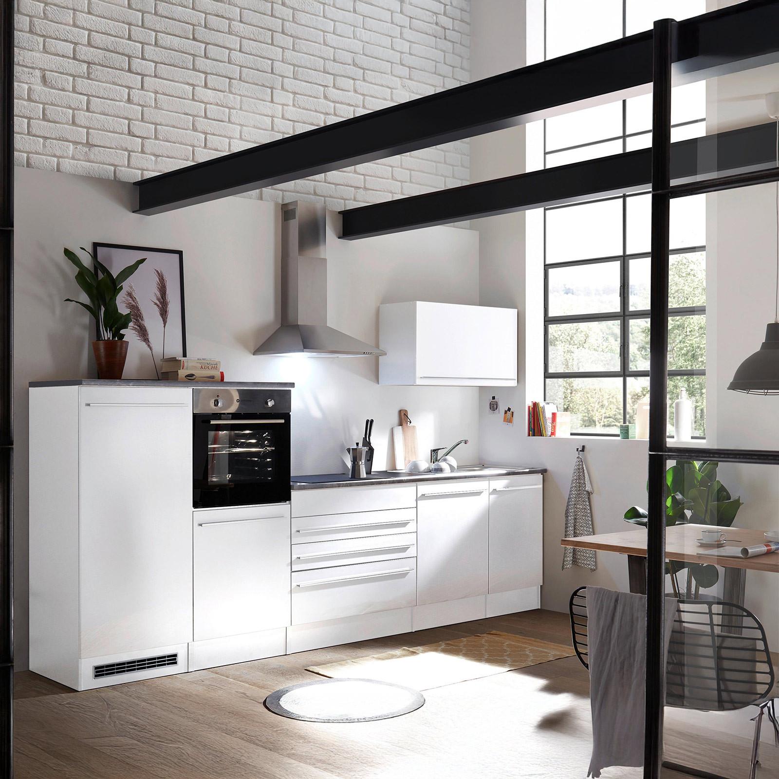 Moderen Kuhinjski Blok Brez Aparatov Welcome Jazz, Bela - bela/visoki sijaj, Konvencionalno, leseni material (320cm) - Modern Living