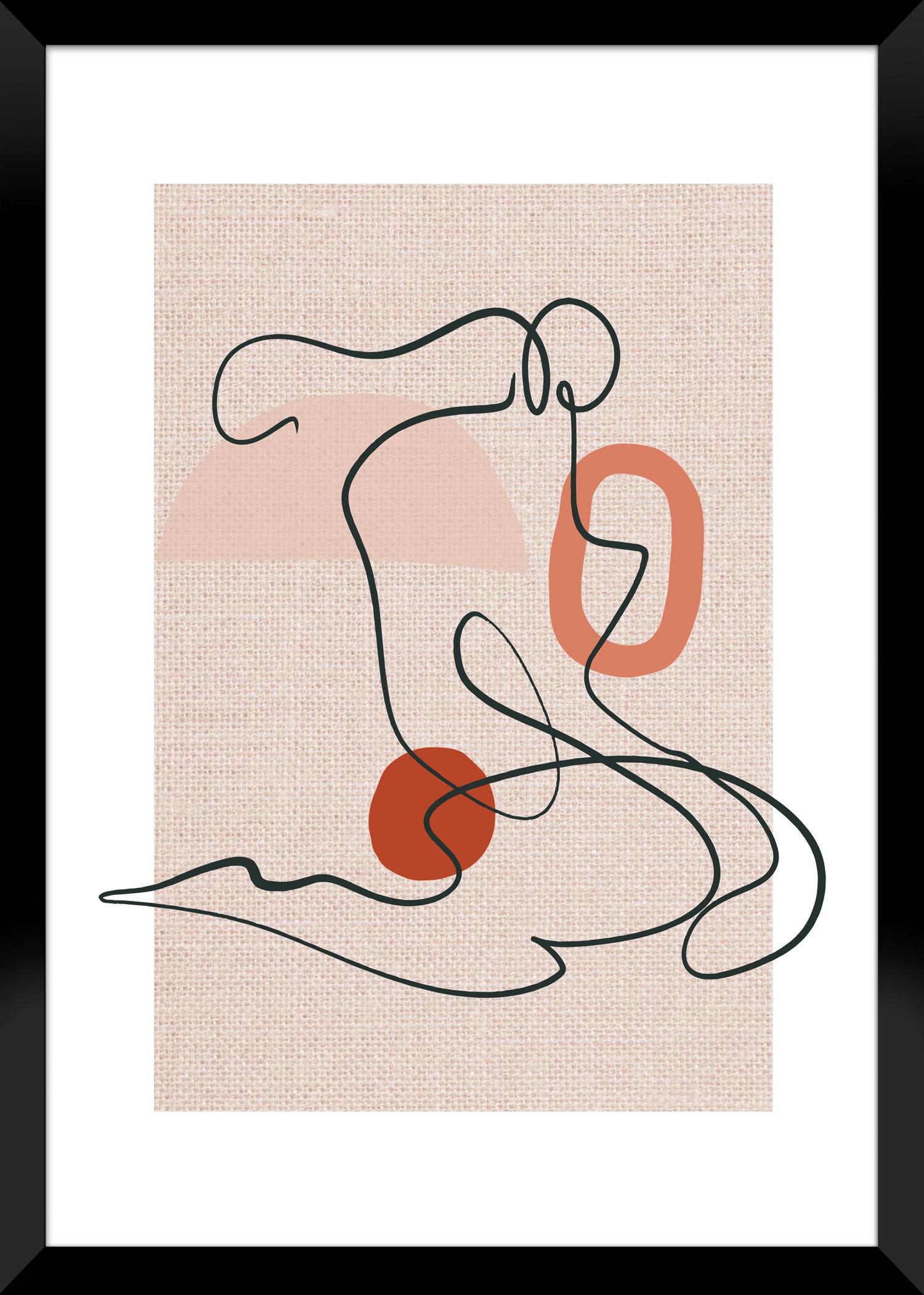 Bild Image ca. 30x40cm - Beige/Schwarz, Holzwerkstoff/Papier (30/40cm) - Modern Living