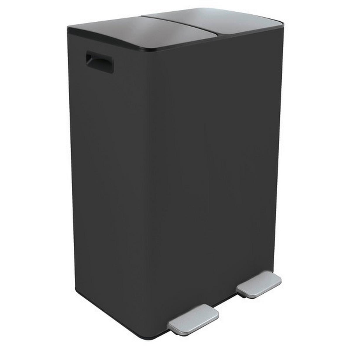 Treteimer Aliya Matt Dark-Grey - Dunkelgrau/Schwarz, Basics, Kunststoff/Metall (45/30/71cm) - Spirella