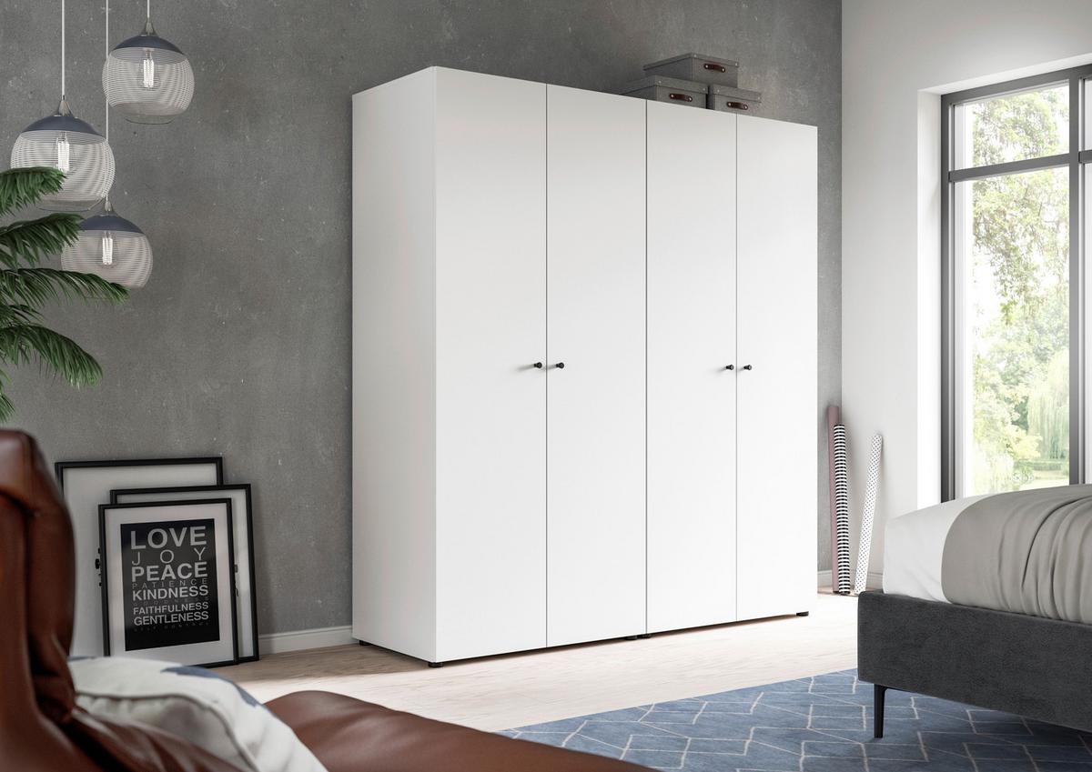 Drehtürenschrank DARWIN ca.160x176x51cm Weiß - Schwarz/Weiß, MODERN, Holzwerkstoff/Kunststoff (160/176/51cm) - MID.YOU