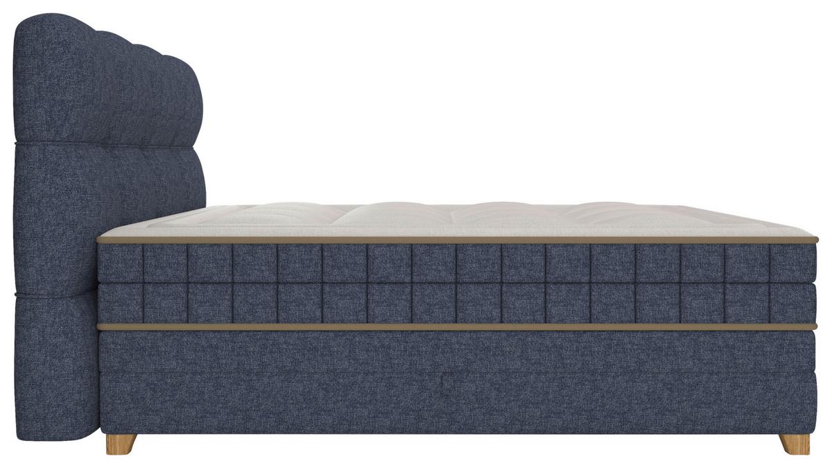 Boxspringbett Bianco Blau ca. 180x200cm - Blau, Konventionell, Holz/Holzwerkstoff (180/200cm) - Premium Living