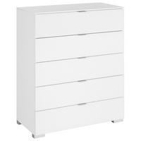 Kommode in Weiß - Alufarben/Weiß, MODERN, Glas/Holzwerkstoff (80/96/40cm) - Premium Living