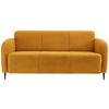 3-Sitzer-Sofa Marone Gelb Teddystoff - Gelb/Schwarz, MODERN, Textil/Metall (180/76/90cm) - Livetastic