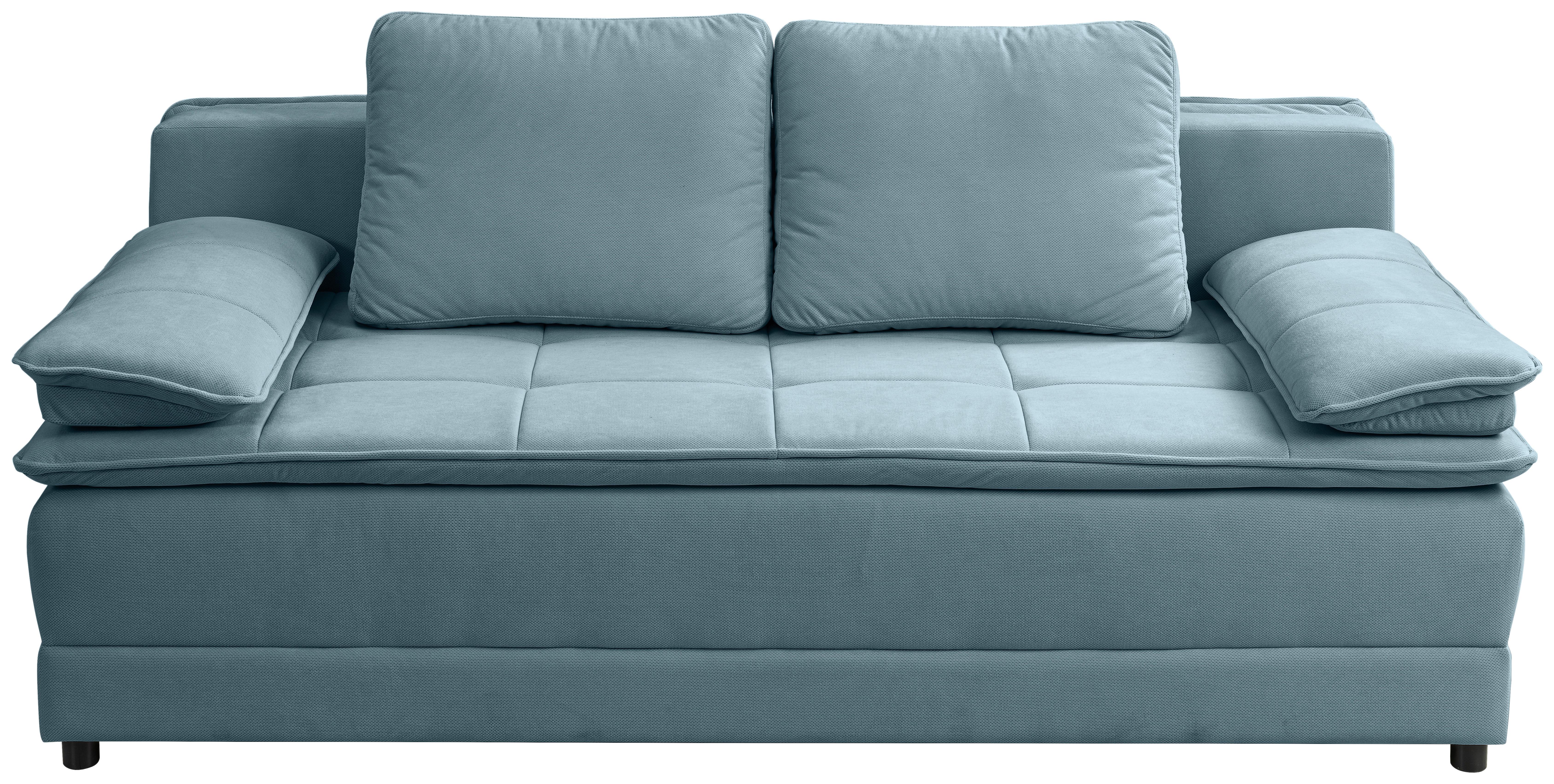 Canapea extensibila ALICE - albastru deschis, Modern, textil (202/73-92/105cm)