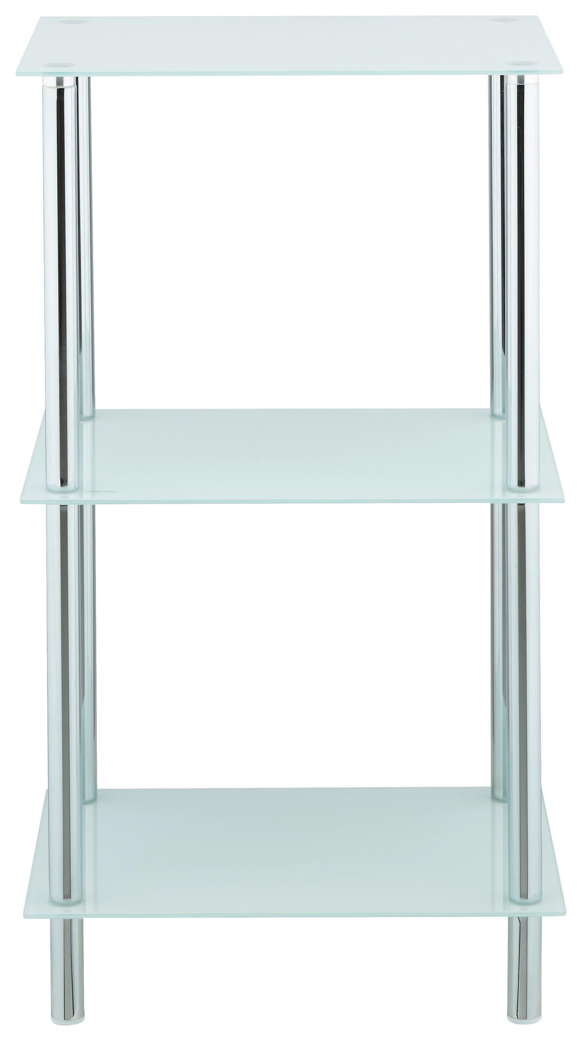 Regal Weiss - Chromfarben/Weiss, Modern, Glas/Metall (40/72/30cm) - Mömax
