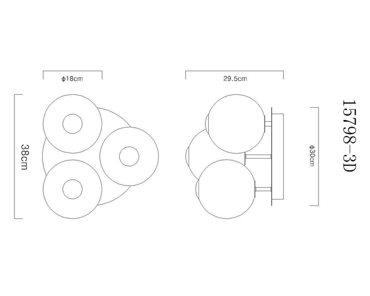 LED-DECKENLEUCHTE 15798-3D LACY - Weiss/Schwarz, Konventionell, Glas/Kunststoff (38/29,5cm) - Globo