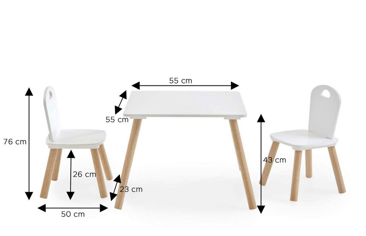 KINDERSITZGRUPPE KLEINMÖBEL - Weiss, Design, Holzwerkstoff (55/43/55cm) - MID.YOU