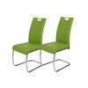 Schwingstuhl-Set Flora 2er-Set ca. 43x98 cm Lederlook Grün - Chromfarben/Weiß, MODERN, Textil/Metall (43/98/59cm) - MID.YOU