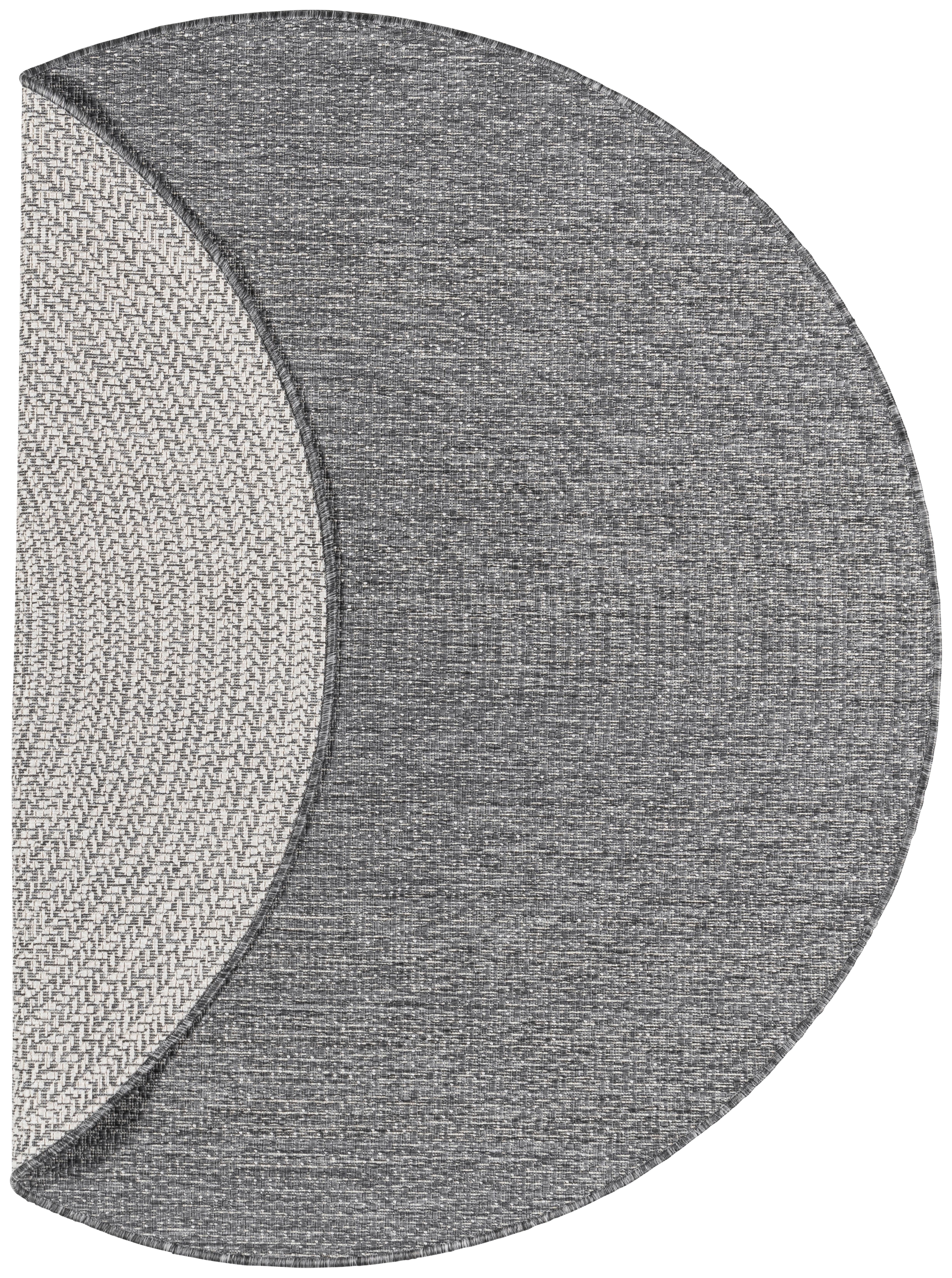Flachwebeteppich Line in Grau Ø ca. 160cm - Grau, MODERN, Textil (160cm) - Modern Living