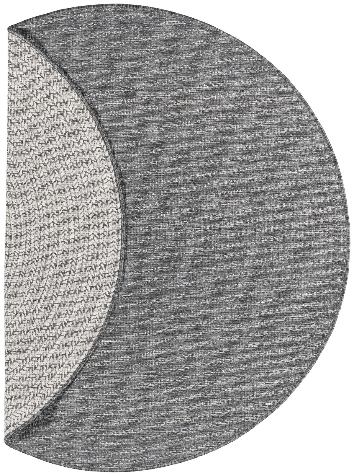 Flachwebeteppich Line in Grau Ø ca. 160cm - Grau, MODERN, Textil (160cm) - Modern Living