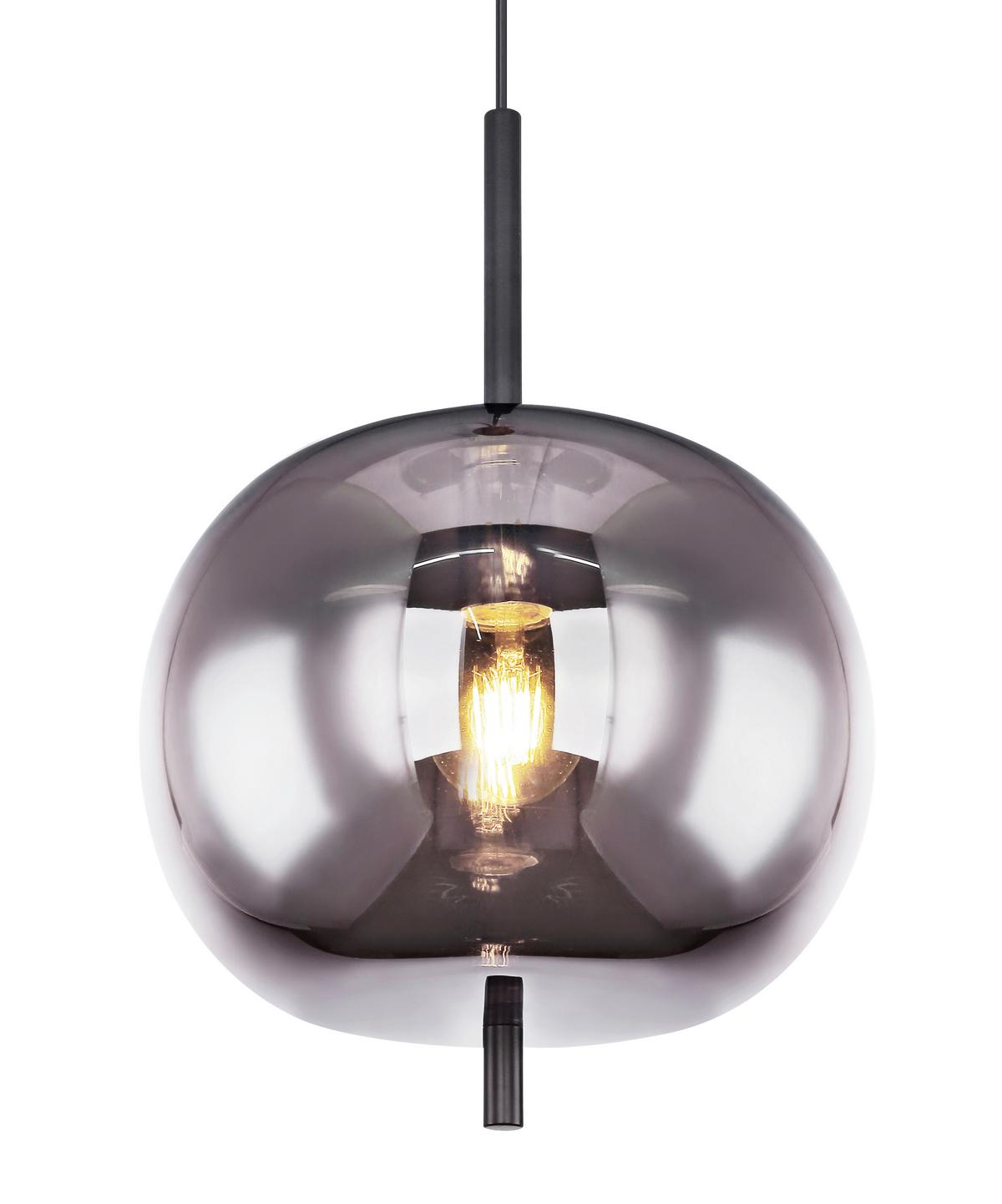 Hängeleuchte Jeanette in Schwarz max. 60 Watt - Schwarz, Modern, Glas/Metall (30/120cm) - Premium Living