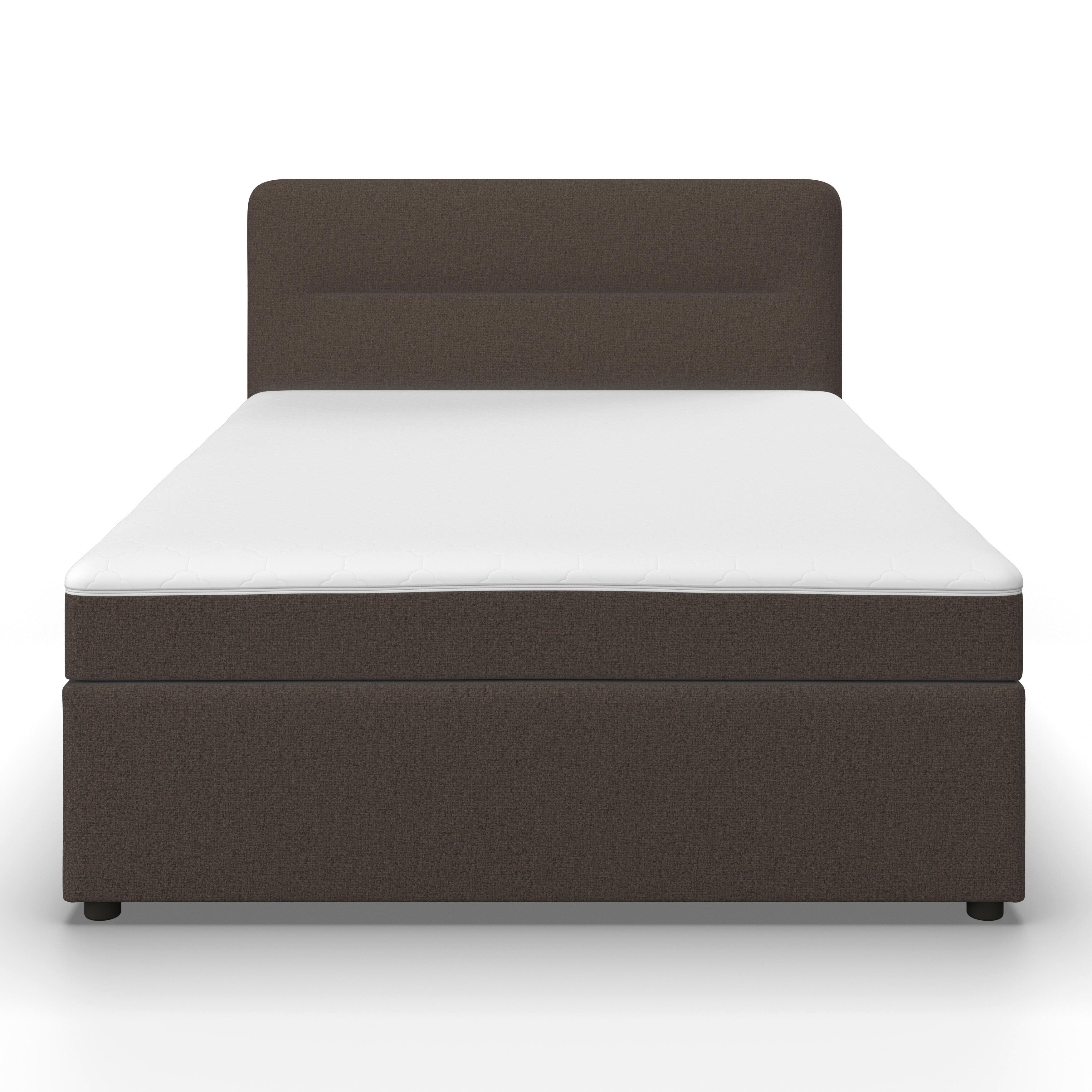 Postelja Z Vzmetnico Marco, Rjava, 160x200 - črna/rjava, Moderno, umetna masa/tekstil (160/200cm) - Bessagi Home