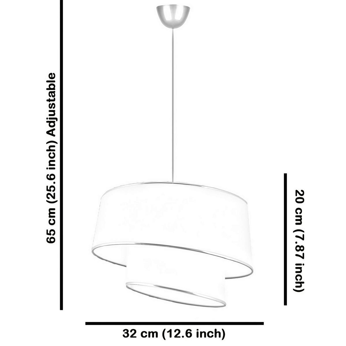 LAMPA WISZĄCA BARETTE HAZERAN - WHITE - biały, Design, metal/tkanina (32/65cm) - P & B