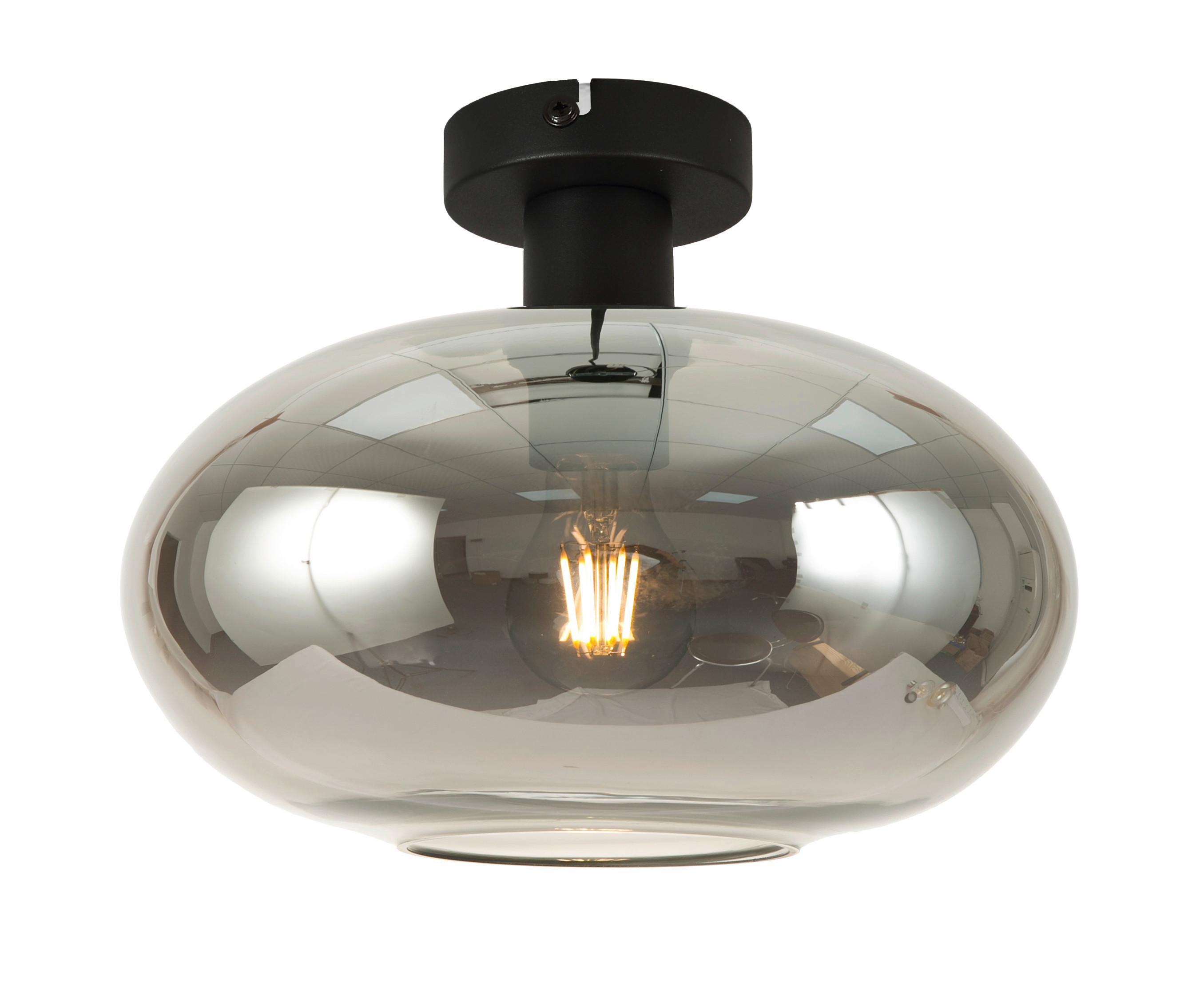 Deckenleuchte Tipo in Schwarz max. 25 Watt - Schwarz, MODERN, Glas/Metall (30/23,5cm) - Mömax
