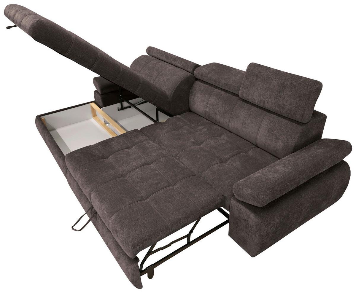 Kutna Garnitura Vegas - tamno smeđa/crna, Design, drvo/tekstil (173/294cm) - Modern Living