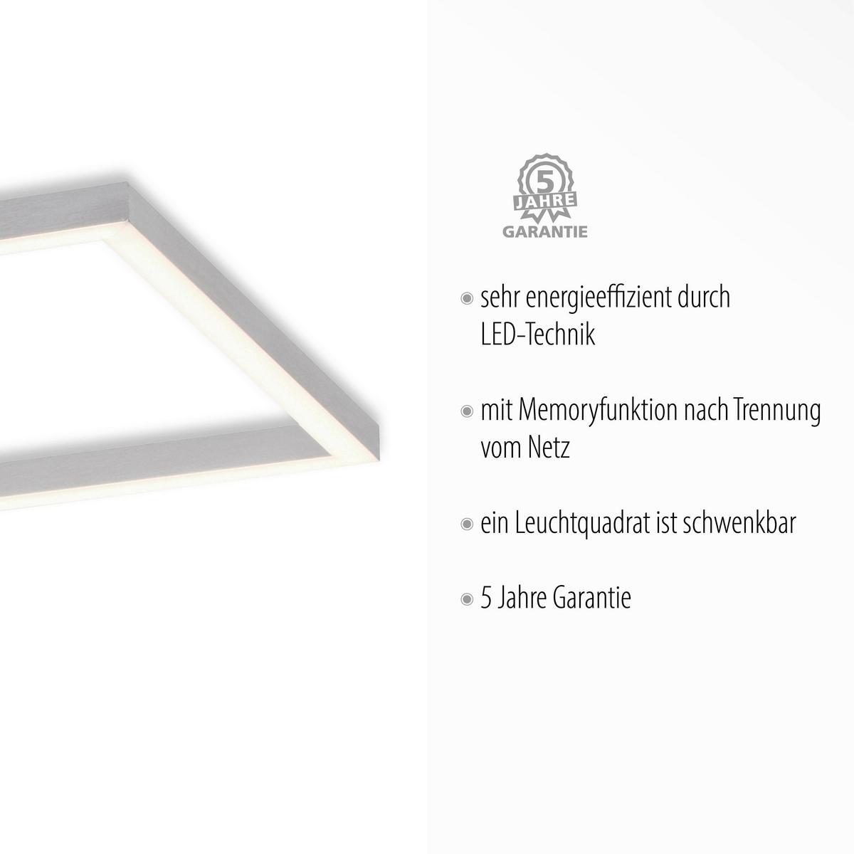 LED-Deckenleuchte Iven max. 21 Watt - Silberfarben, Basics, Kunststoff/Metall (75/45/7,3cm)