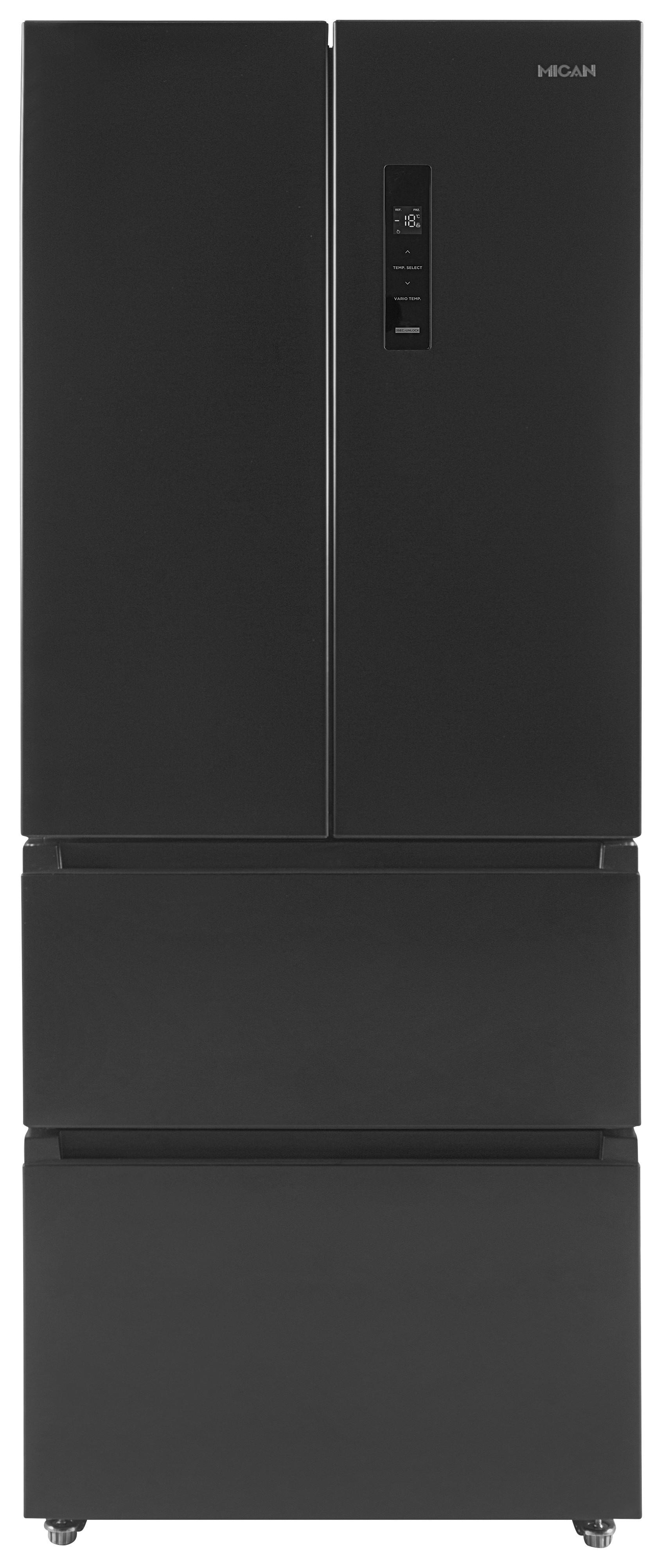 Kühl-Gefrier-Kombination SKMFDFDDID Schwarz - Schwarz, Basics, Glas/Kunststoff (68,6/178/70,3cm) - Mican